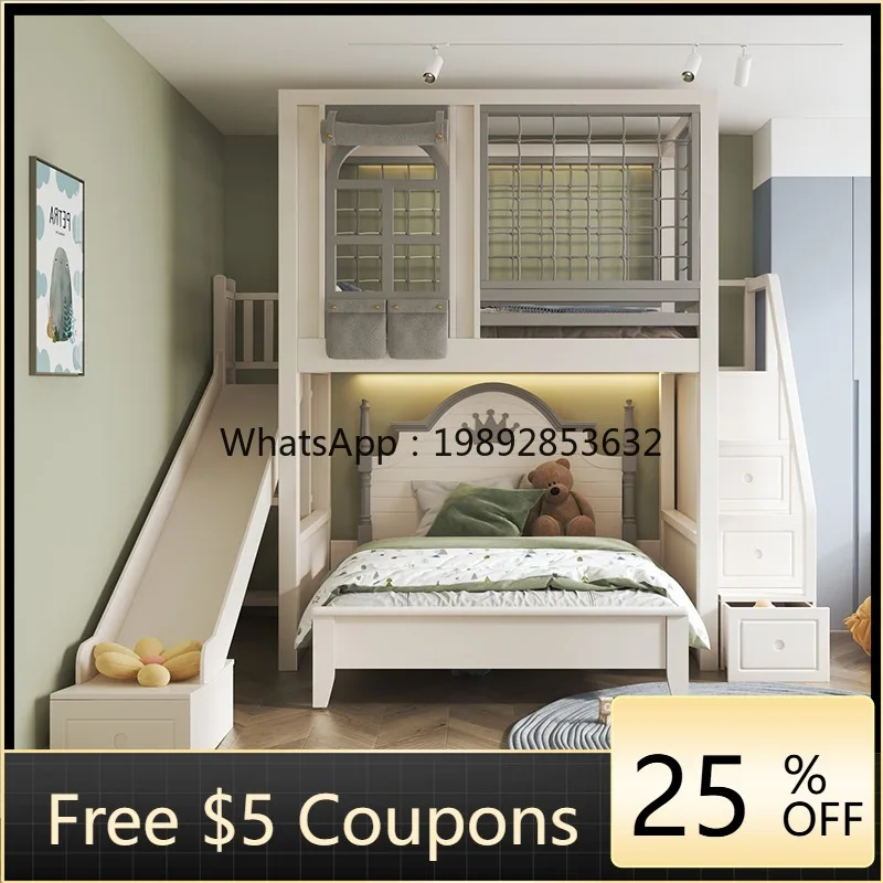 YFY Solid Wood Interlocking Bunk Bed Double Layer Bed with Desk Underneath Space-Saving Bed Combination
YFY Solid Wood Interlocking Bunk Bed Double Layer Bed with Desk Underneath Space-Saving Bed Combination