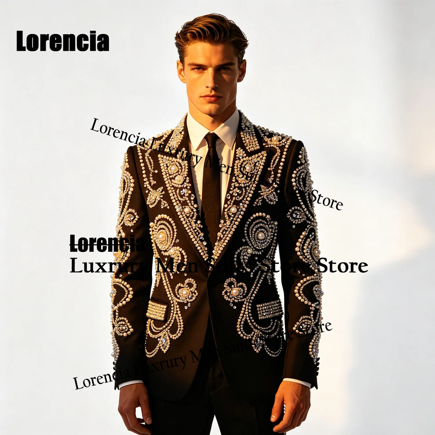 Customized Elegant Beaded Men Suits Luxury Intricate Sequin Prom Groom Tuxedos 2 Pieces Set Male Evening Blazer trajes para homb
Customized Elegant Beaded Men Suits Luxury Intricate Sequin Prom Groom Tuxedos 2 Pieces Set Male Evening Blazer trajes para homb