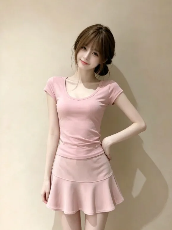 Fashionable Two-Piece Set Unique Stylish Top And Halter Skirt Comfortable Cotton Material Short Sleeve V-Neck Summer Outfit
Fashionable Two-Piece Set Unique Stylish Top And Halter Skirt Comfortable Cotton Material Short Sleeve V-Neck Summer Outfit