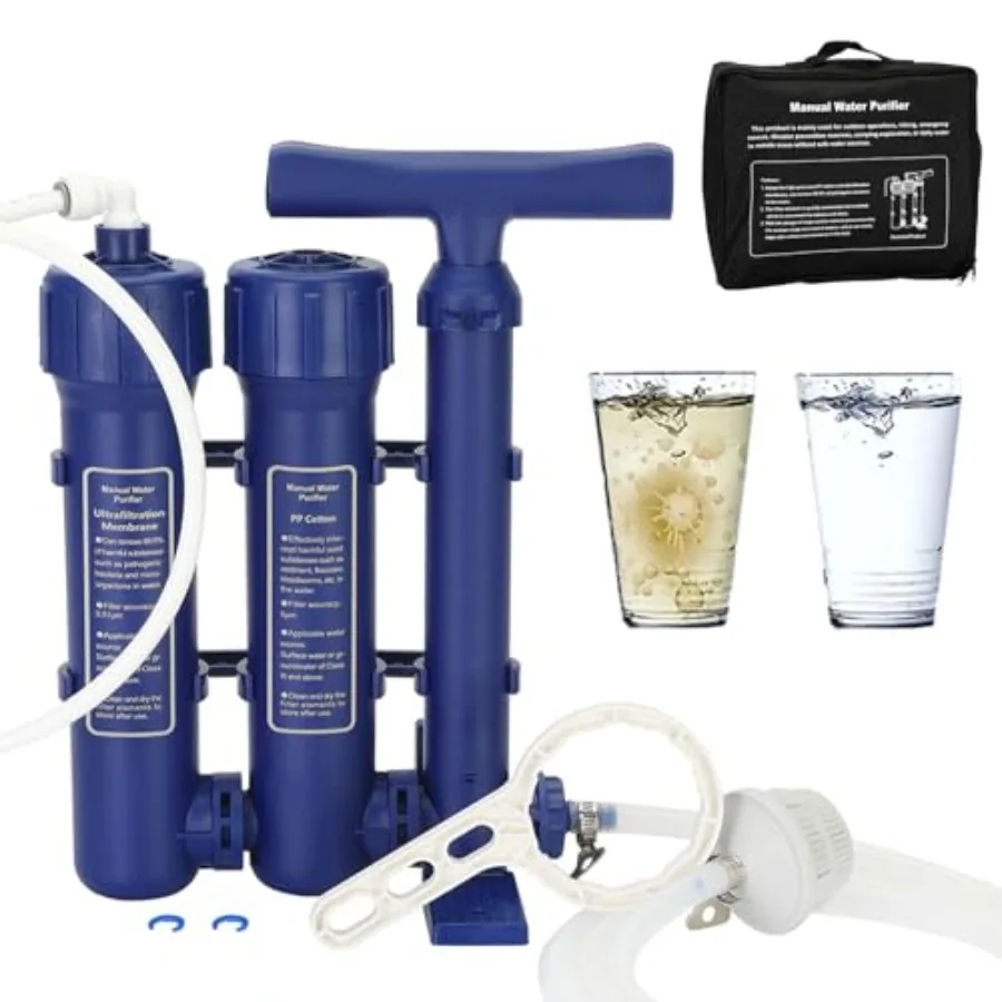 Emergency Water Filter Large Water Filtration System Survival - Hand Pump Water Filter High Volume Water Purifier Camping 3 Sta
Emergency Water Filter Large Water Filtration System Survival - Hand Pump Water Filter High Volume Water Purifier Camping 3 Sta