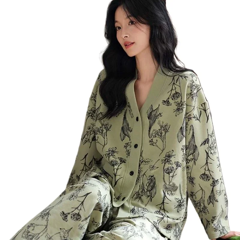 Интернет-знаменитости, хит продаж, весенне-осенний кардиган, пижамный комплект, повседневная одежда для ношения брюк с длинными рукавами, милая домашняя одежда для девочек
Интернет-знаменитости, хит продаж, весенне-осенний кардиган, пижамный комплект, повседневная одежда для ношения брюк с длинными рукавами, милая домашняя одежда для девочек