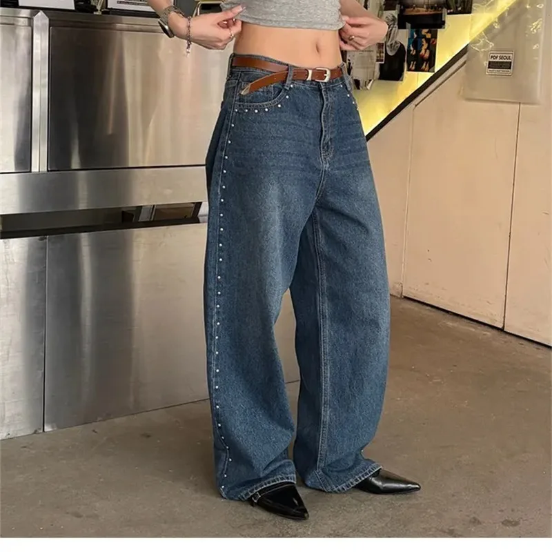 High Waist Wide Leg Jeans Women's Chic Versatile High-End Sweet Side Nail Nail Slimming Long Pants Commute Sle
High Waist Wide Leg Jeans Women's Chic Versatile High-End Sweet Side Nail Nail Slimming Long Pants Commute Sle