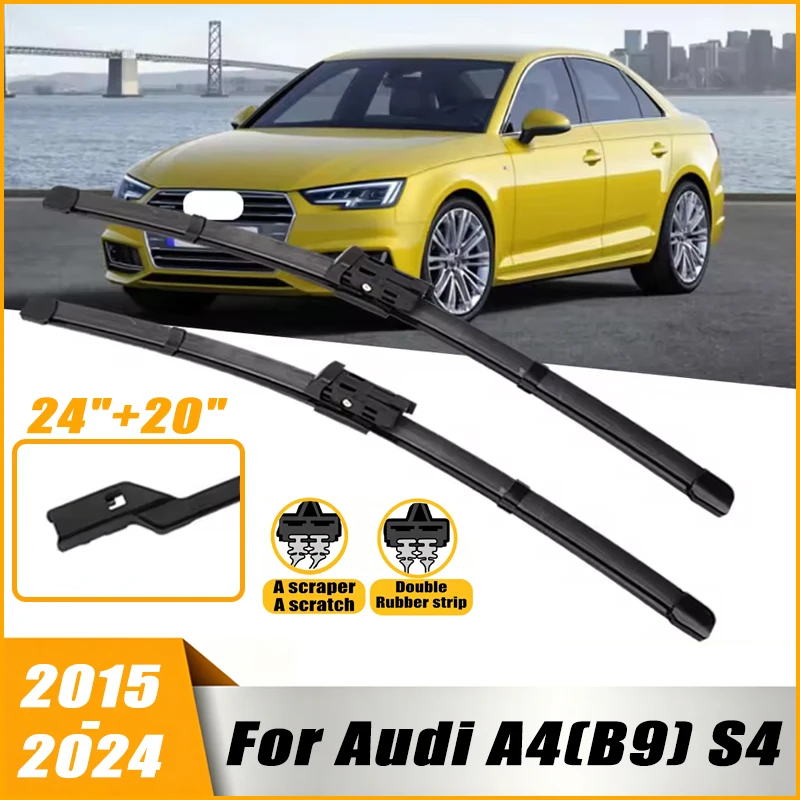 2Pcs 24"+20" Front Windshield Wiper Blades For Audi A4(B9) S4 RS4 Avant 2015-2024 2016 2017 2018 Quiet Durable Windscreen Wipers
2Pcs 24"+20" Front Windshield Wiper Blades For Audi A4(B9) S4 RS4 Avant 2015-2024 2016 2017 2018 Quiet Durable Windscreen Wipers