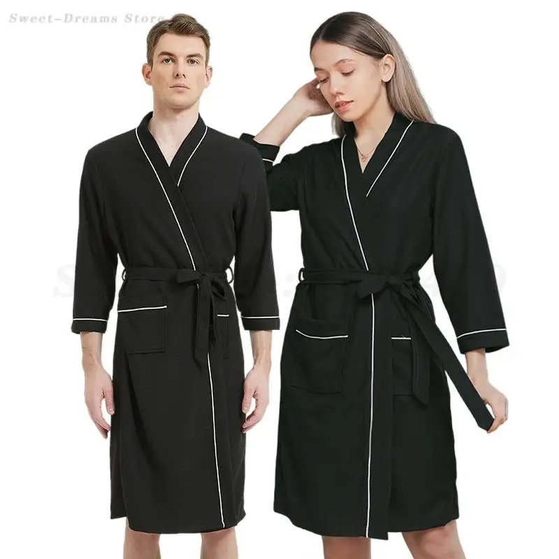 Couple Robe Waffle Bathrobe Gown Kimono Spring Summer Hotel Yukata Home Clothes Casual Men Women Sleepwar Nightwear Loungewear
Couple Robe Waffle Bathrobe Gown Kimono Spring Summer Hotel Yukata Home Clothes Casual Men Women Sleepwar Nightwear Loungewear