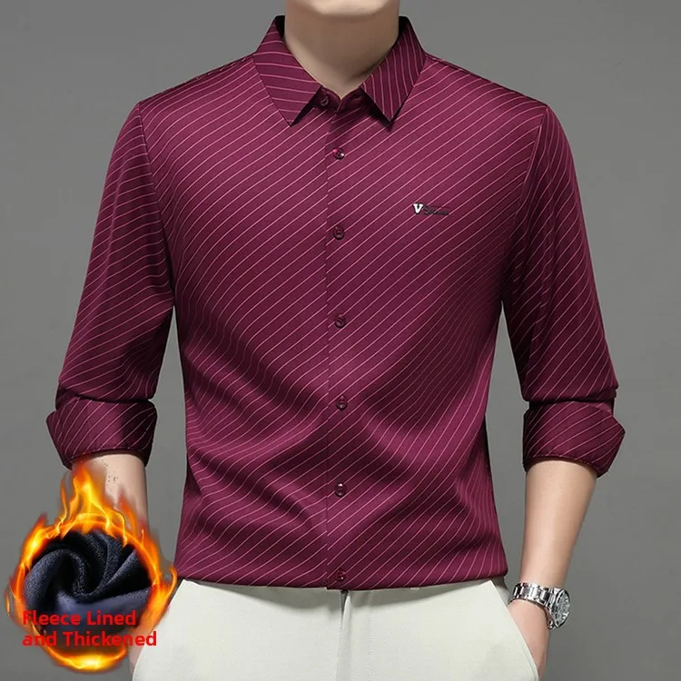 Men's Winter Thiened Fce Long Sve Striped irt Faionable Trendy High-End Feeling One-Piece Velvet Busin Casual
Men's Winter Thiened Fce Long Sve Striped irt Faionable Trendy High-End Feeling One-Piece Velvet Busin Casual