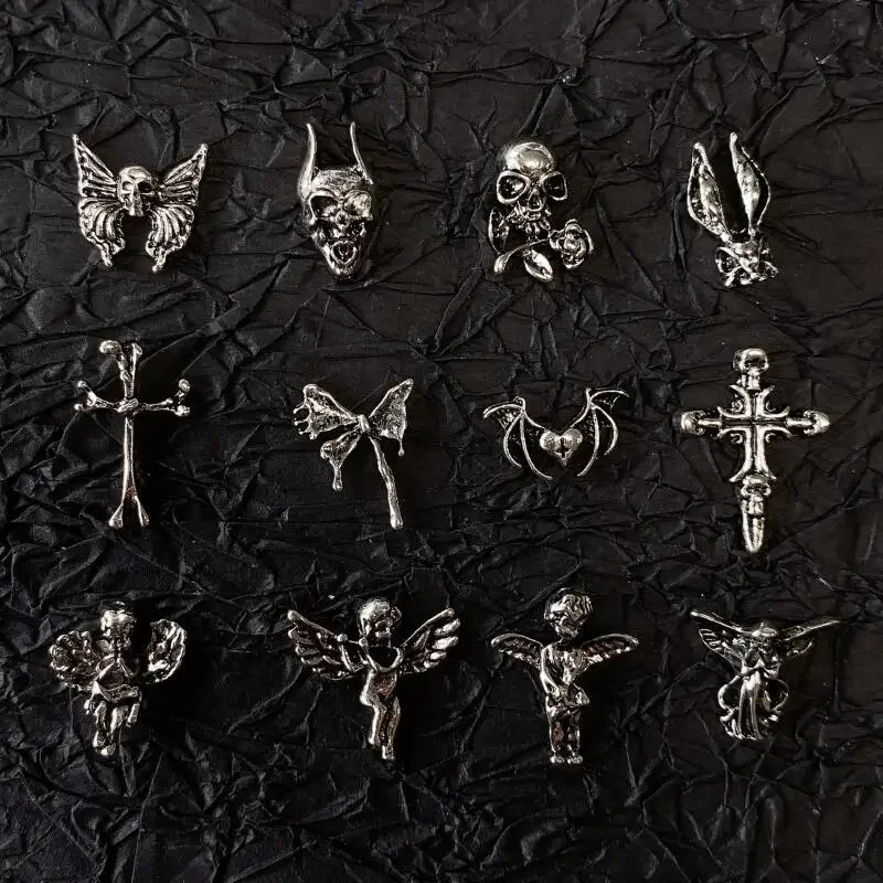 10pcs Gothic Punk Style Nail Art Charms Antique Silver Alloy Jesus Catholic Cross Accessories Devil Angel Nail Decorations
10pcs Gothic Punk Style Nail Art Charms Antique Silver Alloy Jesus Catholic Cross Accessories Devil Angel Nail Decorations