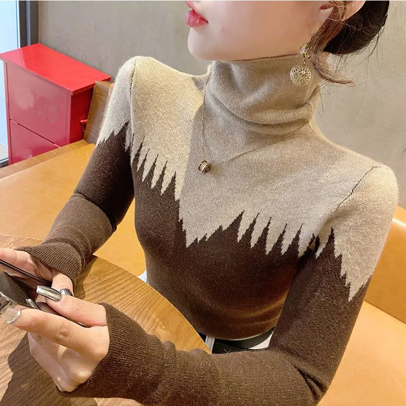 High neck pullover for women's autumn and winter base new stylish slim fit knit sweater top women's inner outfit
High neck pullover for women's autumn and winter base new stylish slim fit knit sweater top women's inner outfit