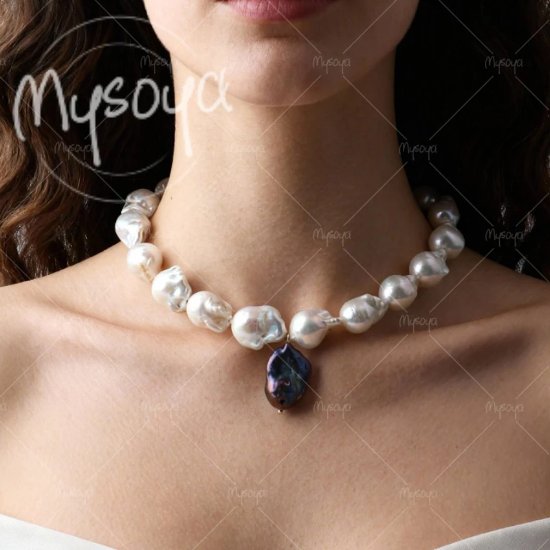 MYSOYA 12-14mm Large White Baroque Pearl Necklace, Suitable for Birthday/Wedding/Mother's Day/Father's Day Gift A0864
MYSOYA 12-14mm Large White Baroque Pearl Necklace, Suitable for Birthday/Wedding/Mother's Day/Father's Day Gift A0864