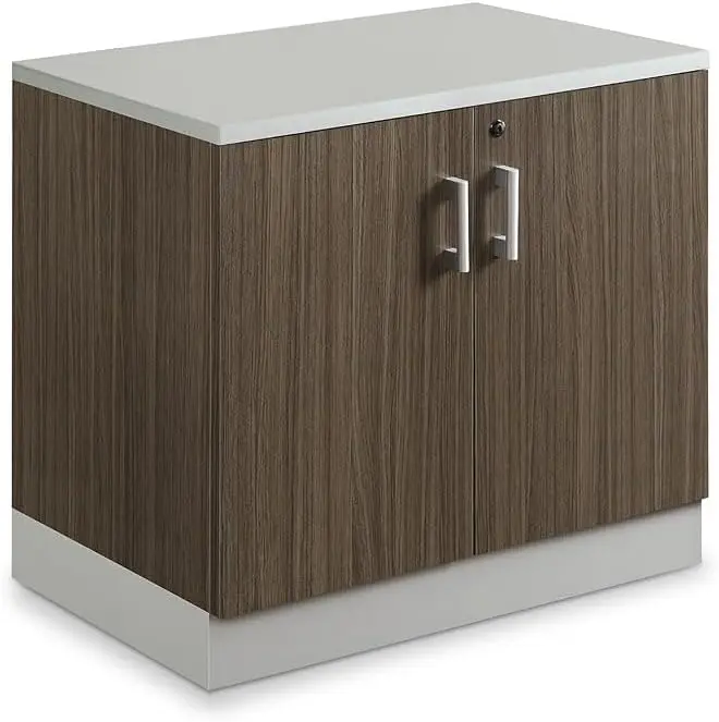 29.4 "H double door storage cabinet with lockable door, two adjustable shelves, silver laminated skirting board and hardware
29.4 "H double door storage cabinet with lockable door, two adjustable shelves, silver laminated skirting board and hardware