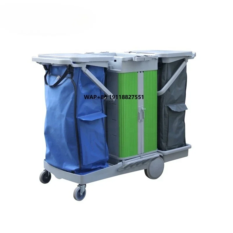 Commercial Lockable Plastic Compact Janitorial Cleaning Cart with Double Trash Bags Source Separation Feature
Commercial Lockable Plastic Compact Janitorial Cleaning Cart with Double Trash Bags Source Separation Feature