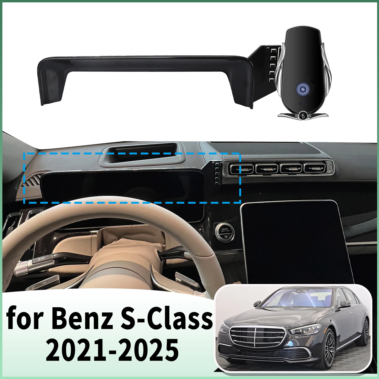 for Mercedes-Benz S-Class 2021-2025 S CLASS W223 12.3inch Specific Dashboard Navigation Phone Holder Mount Design accessoires
for Mercedes-Benz S-Class 2021-2025 S CLASS W223 12.3inch Specific Dashboard Navigation Phone Holder Mount Design accessoires