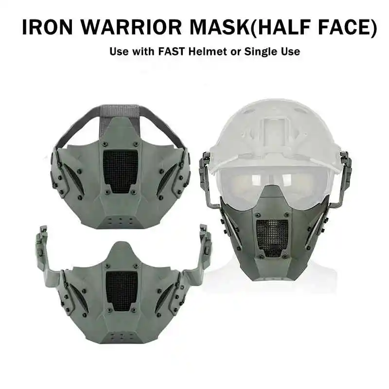 IRON WARRIOR MASK Airsoft Paintball Hunting Mask Tactical Combat Half Face Mask War Game Protective Face Mask For FAST Helmet
IRON WARRIOR MASK Airsoft Paintball Hunting Mask Tactical Combat Half Face Mask War Game Protective Face Mask For FAST Helmet