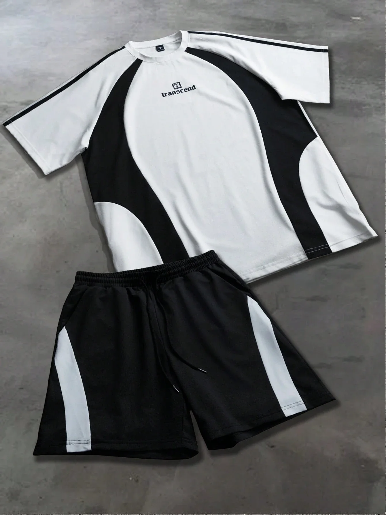 Men Sporty Casual Short Sleeve Set Top Black White Colorblock Patchwork Fashion Casual Wear 2 Pieces Outdoor Trendy Sportswear
Men Sporty Casual Short Sleeve Set Top Black White Colorblock Patchwork Fashion Casual Wear 2 Pieces Outdoor Trendy Sportswear