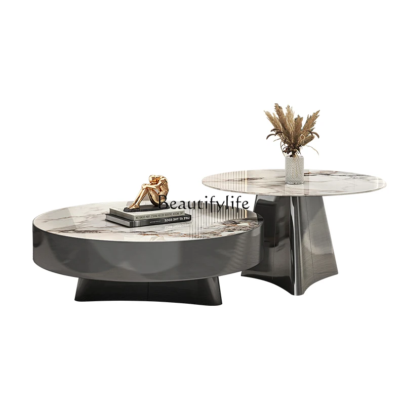 Coffee table light luxury modern simple round Pandora rock slab surface Italian size round coffee table
Coffee table light luxury modern simple round Pandora rock slab surface Italian size round coffee table