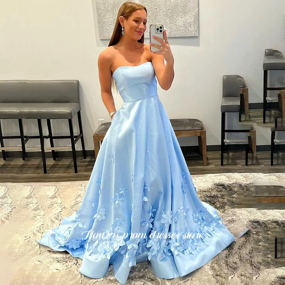Flowers A Line Evening Dresses with 3D Flowers Princess Dresses Satin Party Dress for Women فساتين مناسبة رسمية Customized
Flowers A Line Evening Dresses with 3D Flowers Princess Dresses Satin Party Dress for Women فساتين مناسبة رسمية Customized