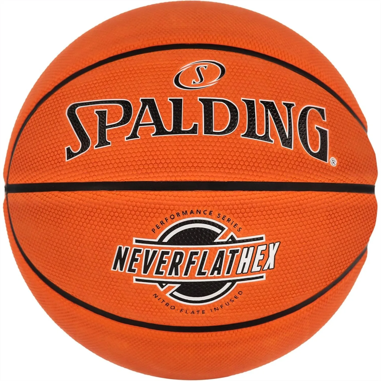 Spalding NeverFlat Hexagrip Indoor/Outdoor Basketball Size 7 Official Game Ball
Spalding NeverFlat Hexagrip Indoor/Outdoor Basketball Size 7 Official Game Ball