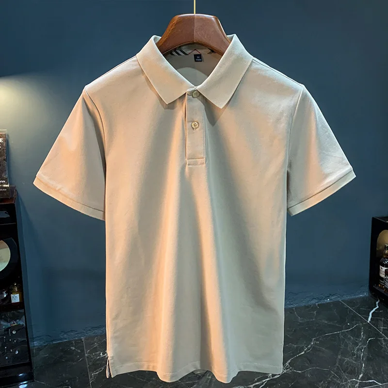 High end short sleeved polo men's 2025 summer light business casual half sleeved solid color lapel T-shirt
High end short sleeved polo men's 2025 summer light business casual half sleeved solid color lapel T-shirt