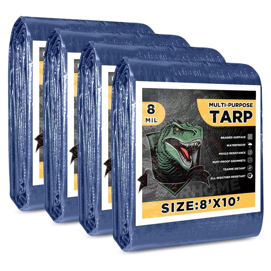 Водонепроницаемый тент-покрытие 8x10 футов, 4 штуки, сверхпрочный, синий, толщиной 8 мил, износостойкий пластиковый брезент с металлическими люверсами, для улицы
Водонепроницаемый тент-покрытие 8x10 футов, 4 штуки, сверхпрочный, синий, толщиной 8 мил, износостойкий пластиковый брезент с металлическими люверсами, для улицы