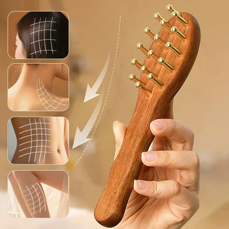 Head Massage And Gua Sha Tool Brass Long Handled Massage Comb Scalp Head Meridian Comb Thickened Wide Gold Wire Sandalwood Comb
Head Massage And Gua Sha Tool Brass Long Handled Massage Comb Scalp Head Meridian Comb Thickened Wide Gold Wire Sandalwood Comb