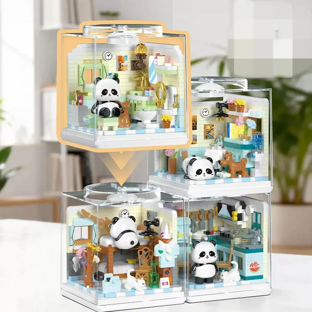 Dollhouse Miniature Panda Kitchen BuildingBlocks Set,DIY Mini Street View Scene with Display Case,Pretend Play Educational toy
Dollhouse Miniature Panda Kitchen BuildingBlocks Set,DIY Mini Street View Scene with Display Case,Pretend Play Educational toy