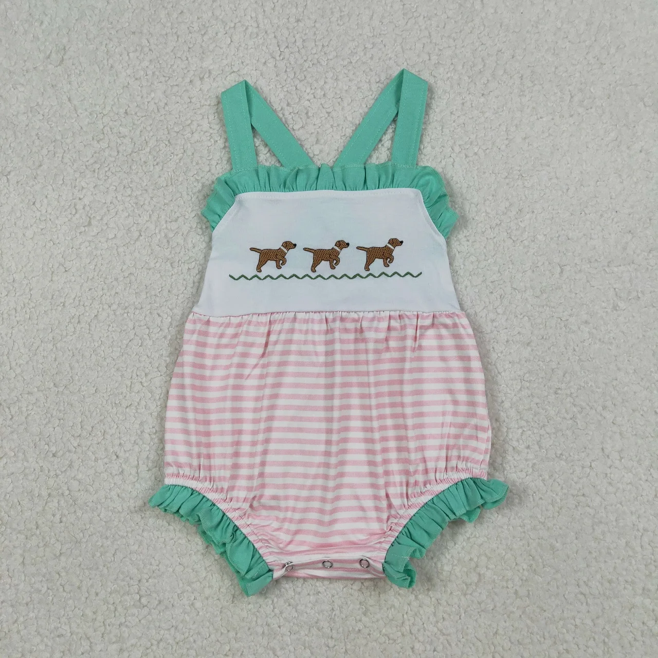 Wholesale Toddler Kids Embroidery Dogs Stripes Clothes Newborn Bubble Romper Baby Girl Children Sleeveless Summer Clothing
Wholesale Toddler Kids Embroidery Dogs Stripes Clothes Newborn Bubble Romper Baby Girl Children Sleeveless Summer Clothing