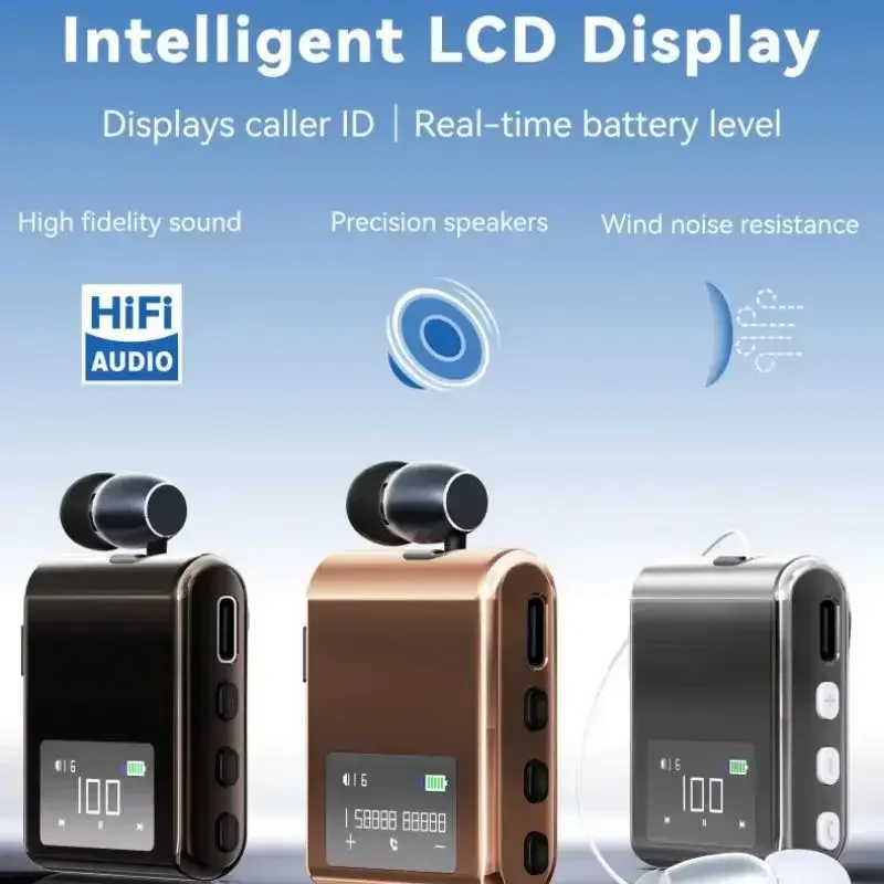 Lavalier Bluetooth Headset BT5.4 20H Type-C Fast Charge LCD Display Noise Cancelling Hands-Free Lapel Clip Earphone
Lavalier Bluetooth Headset BT5.4 20H Type-C Fast Charge LCD Display Noise Cancelling Hands-Free Lapel Clip Earphone