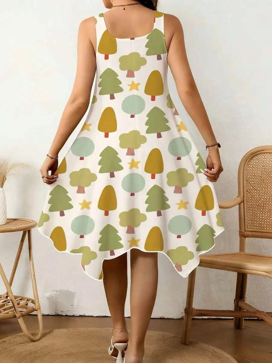 Women V Neck Irregular Hem Dress Tree Star Print Summer Casual Beach Picnic Outdoor
Women V Neck Irregular Hem Dress Tree Star Print Summer Casual Beach Picnic Outdoor