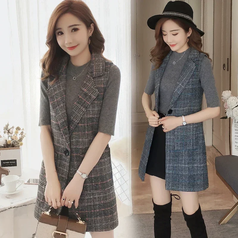 Spring Autumn Sleeveless Jacket Long Suit Vest Women Slim Blazer Vest Coat Waistcoat Office Lady Elegant
Spring Autumn Sleeveless Jacket Long Suit Vest Women Slim Blazer Vest Coat Waistcoat Office Lady Elegant