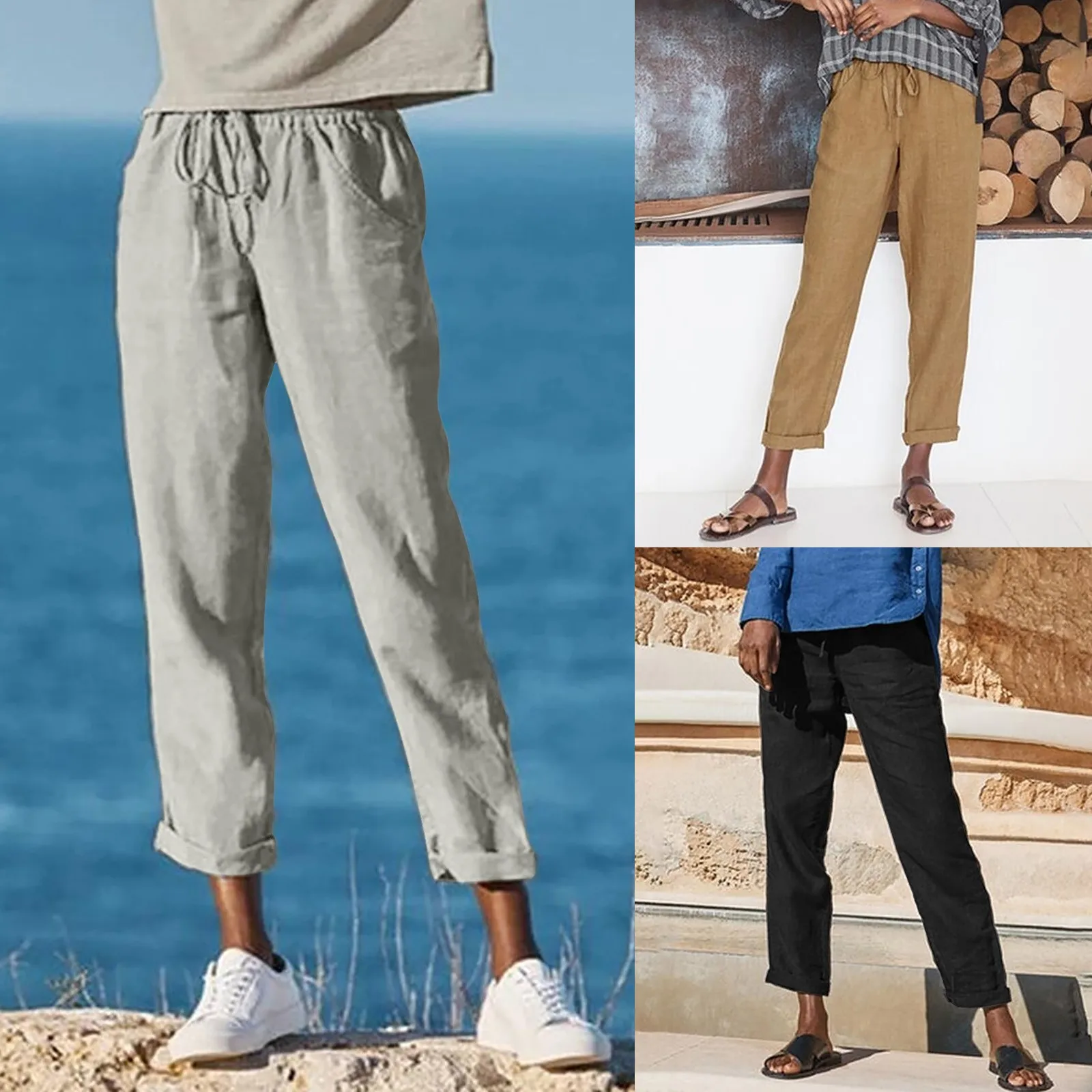 Women's Pocket Solid Color Cotton Fashion Drawstring Loose Leather Pants Beach Pants for Juniors Women Pants Casual Workout
Women's Pocket Solid Color Cotton Fashion Drawstring Loose Leather Pants Beach Pants for Juniors Women Pants Casual Workout