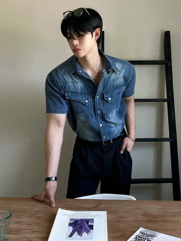 MYQ washed denim short-sleeved shirt men's summer loose casual shirt Korean retro commuting wear trend
MYQ washed denim short-sleeved shirt men's summer loose casual shirt Korean retro commuting wear trend