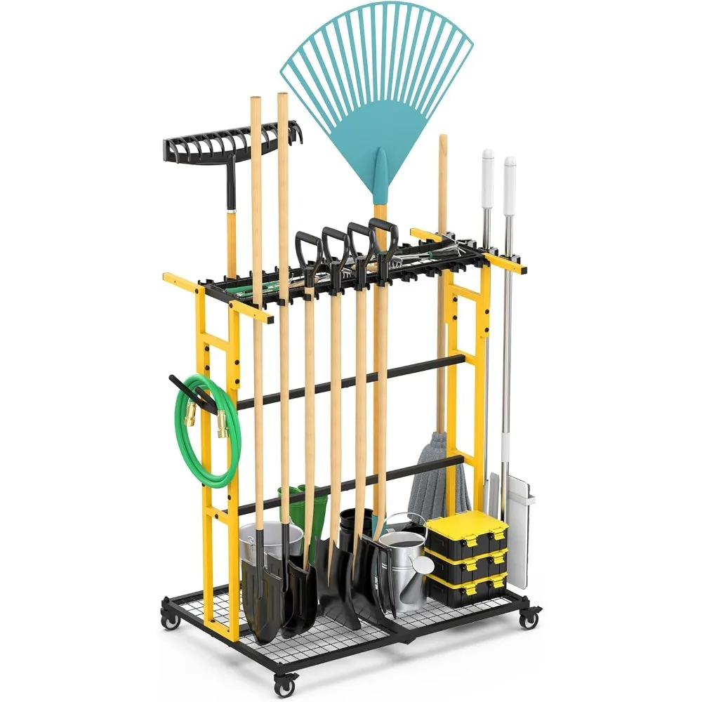 Garage Storage Cart with Wheels Outdoor Garden Yard Shed Tool Organizer Broom Holder for Shovel Rake Long Farming Tools
Garage Storage Cart with Wheels Outdoor Garden Yard Shed Tool Organizer Broom Holder for Shovel Rake Long Farming Tools