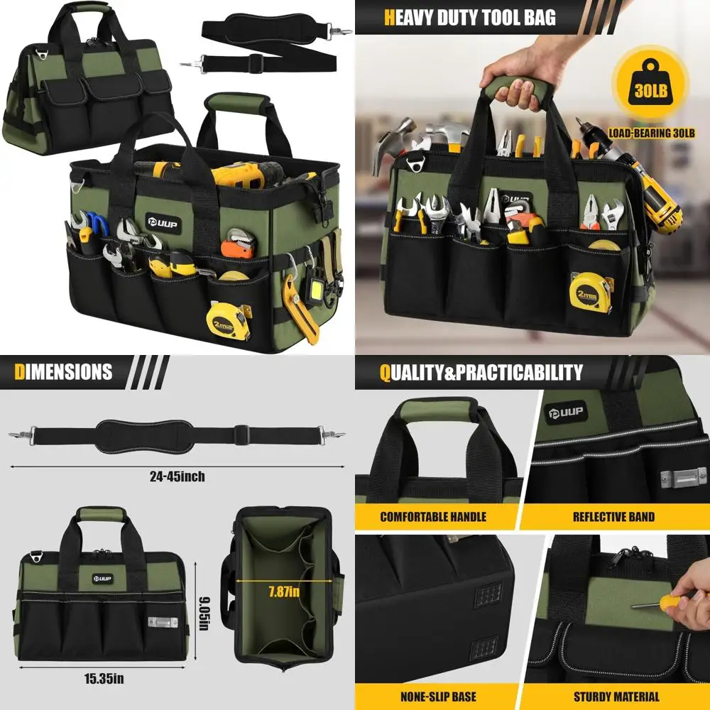 Прочная 15-дюймовая сумка для инструментов с 16 карманами для портативного хранения и организации с мягкой ручкой и большой молнией
Прочная 15-дюймовая сумка для инструментов с 16 карманами для портативного хранения и организации с мягкой ручкой и большой молнией