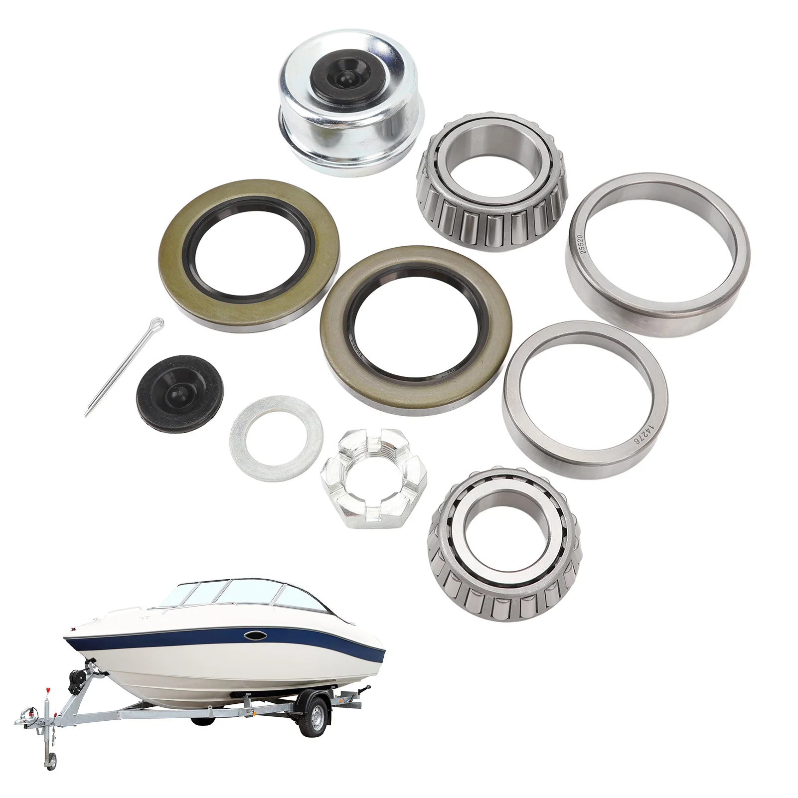 Boat Trailer Axles Bearing Kit Hub Wheel Bearing Kit for Boat Trailer with 1.25in-1.75in Tandem Axles 5200 to 7000lb D42 Spindle
Boat Trailer Axles Bearing Kit Hub Wheel Bearing Kit for Boat Trailer with 1.25in-1.75in Tandem Axles 5200 to 7000lb D42 Spindle