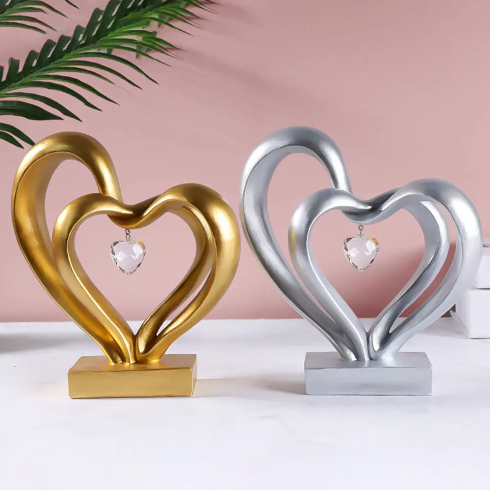 Resin Heart Statue Double Layer Exquisite Romantic Decor for Bedroom Living Room Wedding Anniversary Valentine's Day Table Desk
Resin Heart Statue Double Layer Exquisite Romantic Decor for Bedroom Living Room Wedding Anniversary Valentine's Day Table Desk
