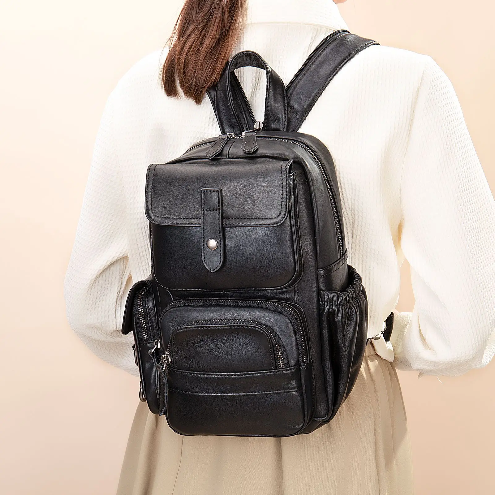 Vintage Waxed Leather Convertible Backpack, Large Capacity Sling Chest Bag for Men & Women, Retro Travel Rucksack
Vintage Waxed Leather Convertible Backpack, Large Capacity Sling Chest Bag for Men & Women, Retro Travel Rucksack