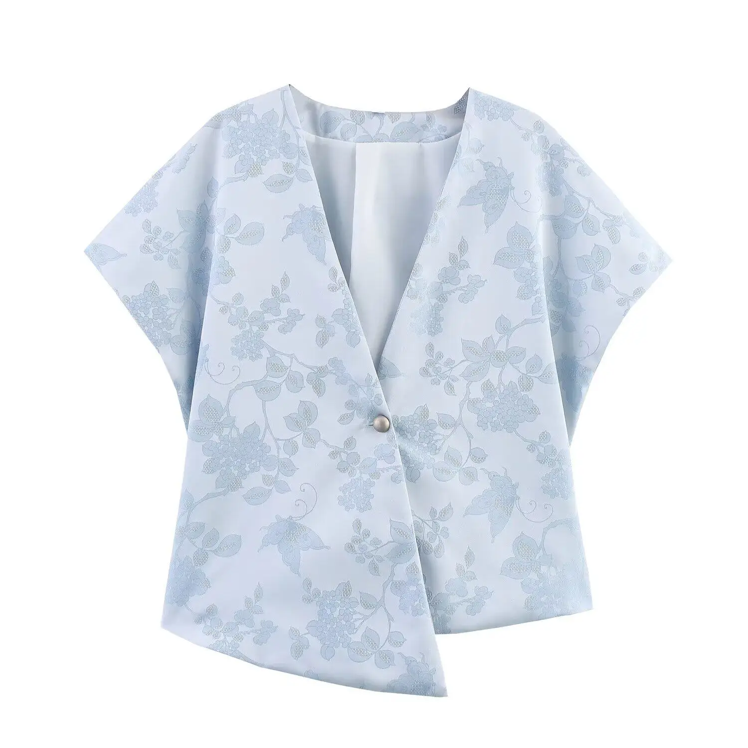Blue Print Short Sleeve Tops for Women 2026 Summer New American Style High Street Personalized Coat Single Button V-neck Tops
Blue Print Short Sleeve Tops for Women 2026 Summer New American Style High Street Personalized Coat Single Button V-neck Tops
