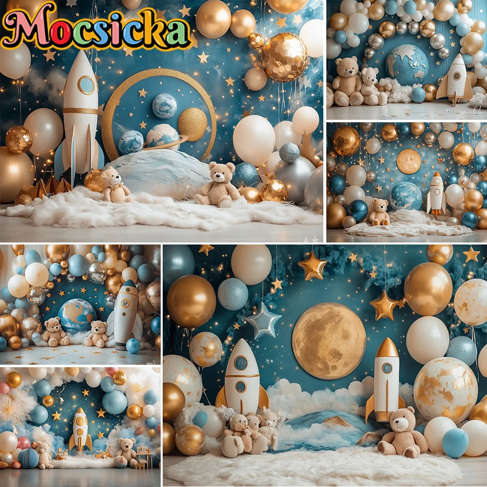 Mocsicka фон для фотосъемки космонавт воздушные шары украшения фон детский день рождения торт Smash Studio реквизит
Mocsicka фон для фотосъемки космонавт воздушные шары украшения фон детский день рождения торт Smash Studio реквизит