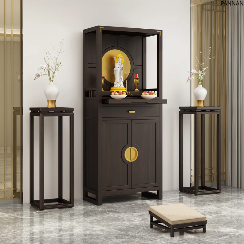 New Chinese black walnut solid wood stand cabinet Guanyin Buddha statue Buddhist shrine shrine shrine
New Chinese black walnut solid wood stand cabinet Guanyin Buddha statue Buddhist shrine shrine shrine