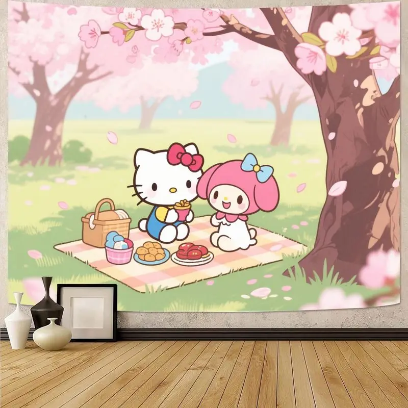 1PC Sanrio Hello Kitty My Melody Picnic Tapestry, Kawaii Pink Cherry Blossom Wall Art, Polyester Dorm Bedroom Decor Gift.
1PC Sanrio Hello Kitty My Melody Picnic Tapestry, Kawaii Pink Cherry Blossom Wall Art, Polyester Dorm Bedroom Decor Gift.