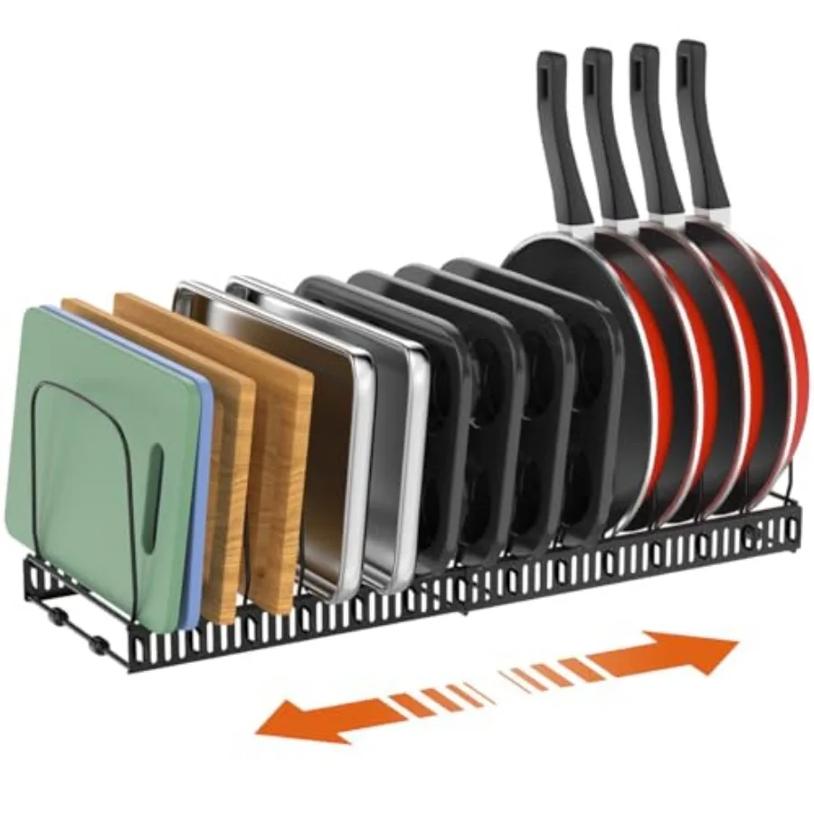 Cutting Board Organizer Rack, Expandable Baking Tray and Cookie Sheet Organizer with 14 Adjustable Dividers, Bakeware Muffin Ti
Cutting Board Organizer Rack, Expandable Baking Tray and Cookie Sheet Organizer with 14 Adjustable Dividers, Bakeware Muffin Ti