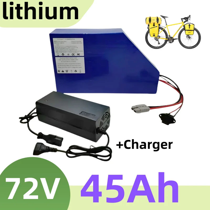 Elasticity-Batterie lithium-ion triangle, 72V, 45Ah, BMS Movie Ion 20S, 5000W, 6000W, VTT, scooter, moto, chargeur 10A
Elasticity-Batterie lithium-ion triangle, 72V, 45Ah, BMS Movie Ion 20S, 5000W, 6000W, VTT, scooter, moto, chargeur 10A
