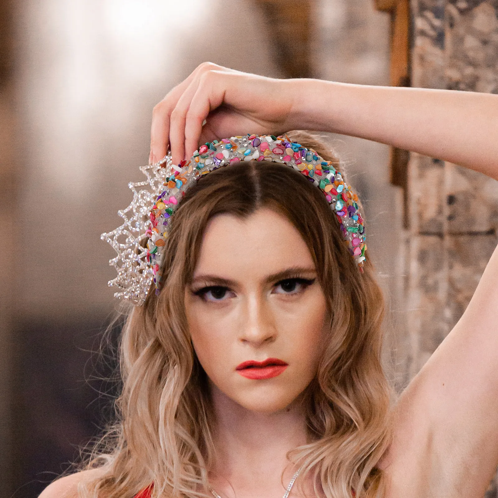 Head Band Colorful Gem Stone Hoop Fashion Headbands Press Hair Glitter for Women Costume Miss
Head Band Colorful Gem Stone Hoop Fashion Headbands Press Hair Glitter for Women Costume Miss