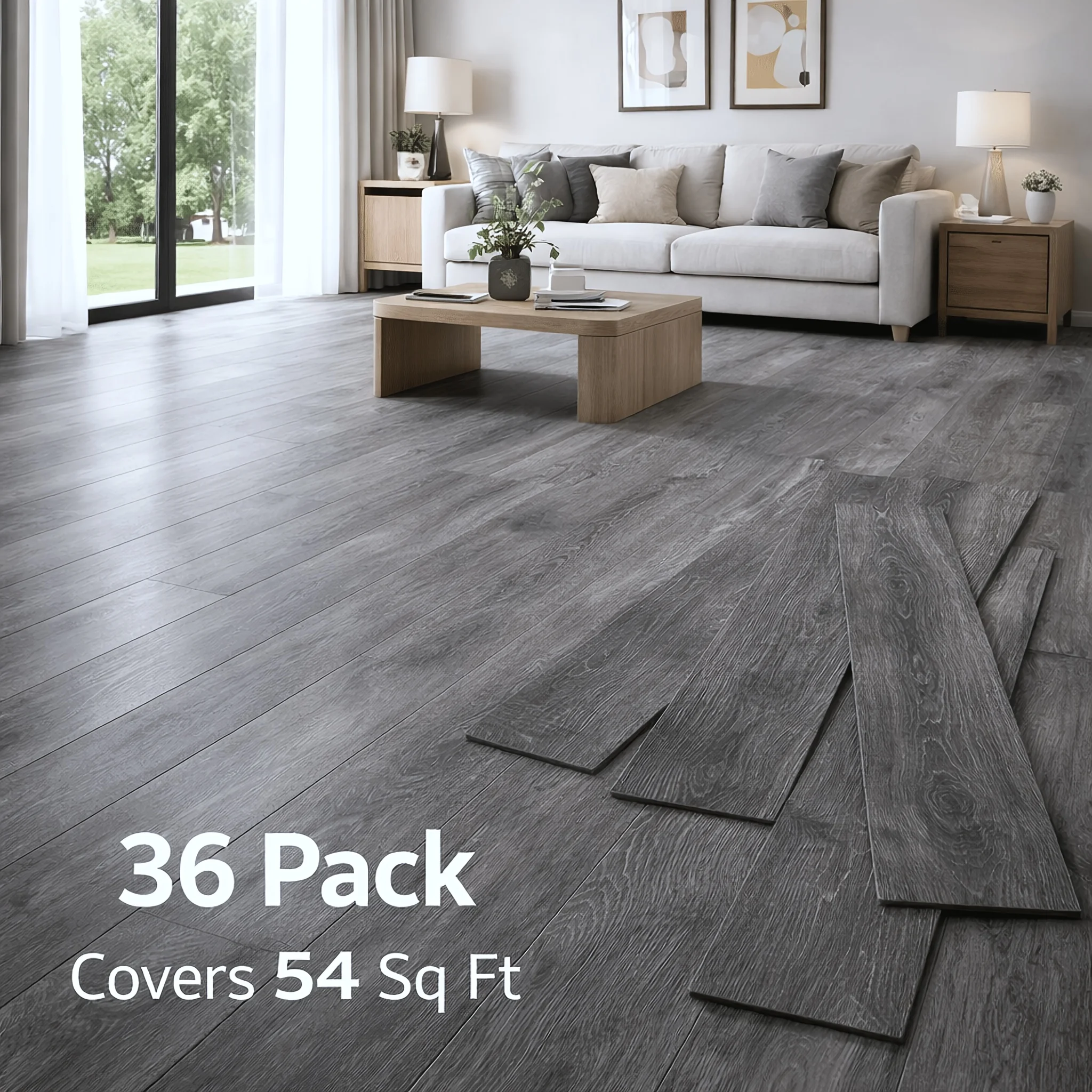 Peel And Stick Floor Tiles 36 Pack, Grey Wood Vinyl Planks 36X6 Inches, Self Adhesive Flooring, 54 Sq Ft
Peel And Stick Floor Tiles 36 Pack, Grey Wood Vinyl Planks 36X6 Inches, Self Adhesive Flooring, 54 Sq Ft