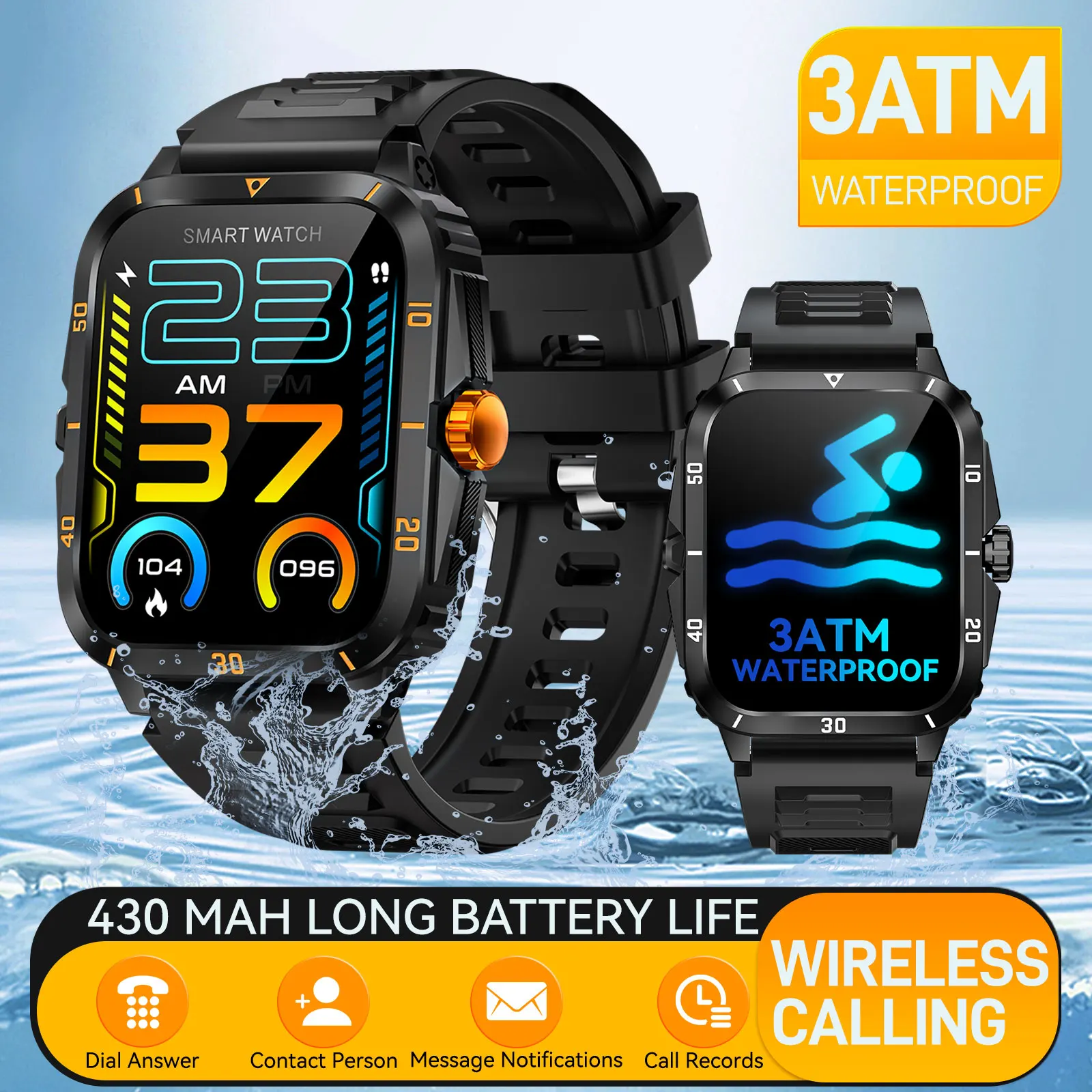 LaNikar Smart Watch 3ATM Waterproof 1.96" IPS Screen Military KT71 Men 100+ Sport Mode Heart Rate Blood Pressure Bluetooth Call
LaNikar Smart Watch 3ATM Waterproof 1.96" IPS Screen Military KT71 Men 100+ Sport Mode Heart Rate Blood Pressure Bluetooth Call