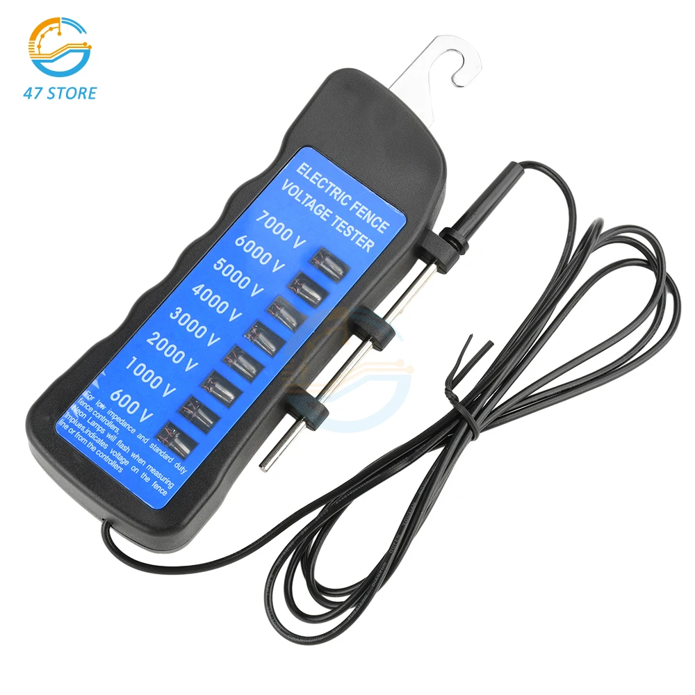 Portable Fence Tester 600V-7KV Neon Fence Voltage Tester with 8 Neon Indicator Lights Waterproof Fence Tester for Garden Farms
Portable Fence Tester 600V-7KV Neon Fence Voltage Tester with 8 Neon Indicator Lights Waterproof Fence Tester for Garden Farms