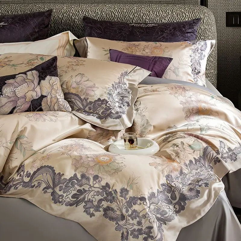 4/6/9Pcs Flowers Embroidery Brocade Jacquard Egyptian Cotton Luxury Bedding Set Queen King Size Duvet Cover Bed Sheet Pillowcase
4/6/9Pcs Flowers Embroidery Brocade Jacquard Egyptian Cotton Luxury Bedding Set Queen King Size Duvet Cover Bed Sheet Pillowcase