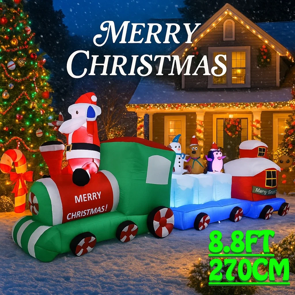 2.7M/8.8FT Santa Train Inflatable Model Christmas Decorations LED Lights Holiday Outdoor Decor Home Yard Party Toys Garden Decor
2.7M/8.8FT Santa Train Inflatable Model Christmas Decorations LED Lights Holiday Outdoor Decor Home Yard Party Toys Garden Decor