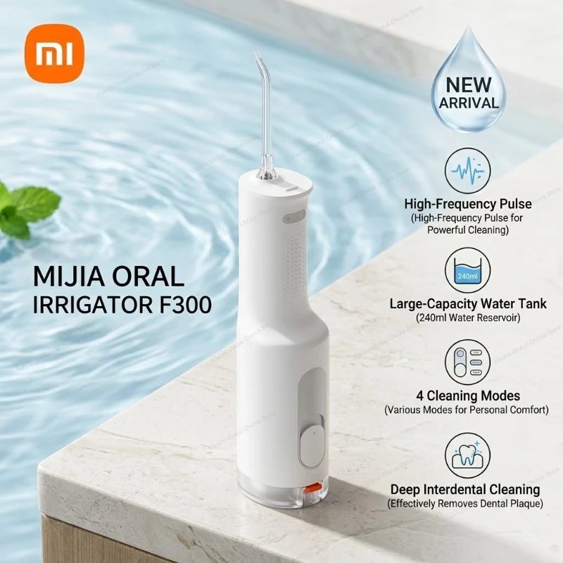 Xiaomi Oral Irrigator F300 Dental Jet Water Flosser Teeth Whitening Buccal Tooth Cleaner Waterpulse Portable Oral Irrigator New
Xiaomi Oral Irrigator F300 Dental Jet Water Flosser Teeth Whitening Buccal Tooth Cleaner Waterpulse Portable Oral Irrigator New