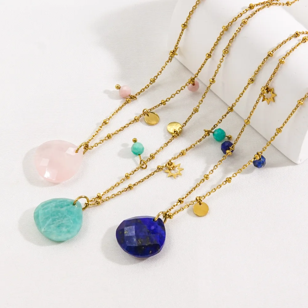 V. Stainless Steel Elliptical Waterdrop Tianhe Stone Lapis Lazuli Natural Stone Necklace For Fashion Jewelry Wholesale
V. Stainless Steel Elliptical Waterdrop Tianhe Stone Lapis Lazuli Natural Stone Necklace For Fashion Jewelry Wholesale