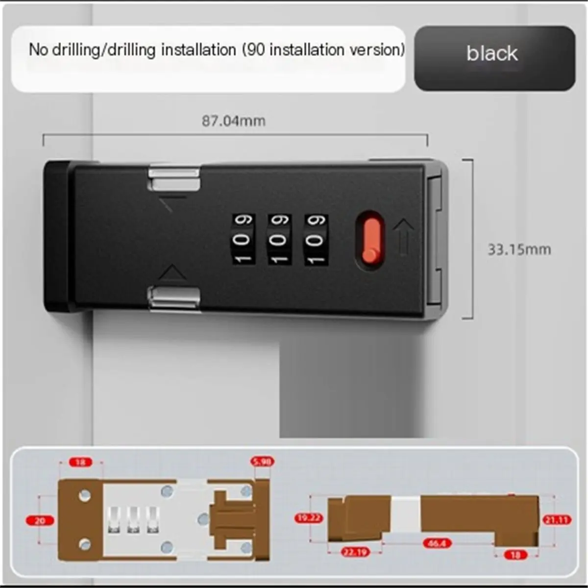 Light Weight Furniture Security Lock 3-Digit Adjustable Combination Lock, Keyless Bolt Suitable for Cabinets, Storage Cabinets D
Light Weight Furniture Security Lock 3-Digit Adjustable Combination Lock, Keyless Bolt Suitable for Cabinets, Storage Cabinets D